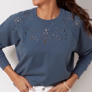Spiritual Gangster Blue Eyelet Sweatshirt